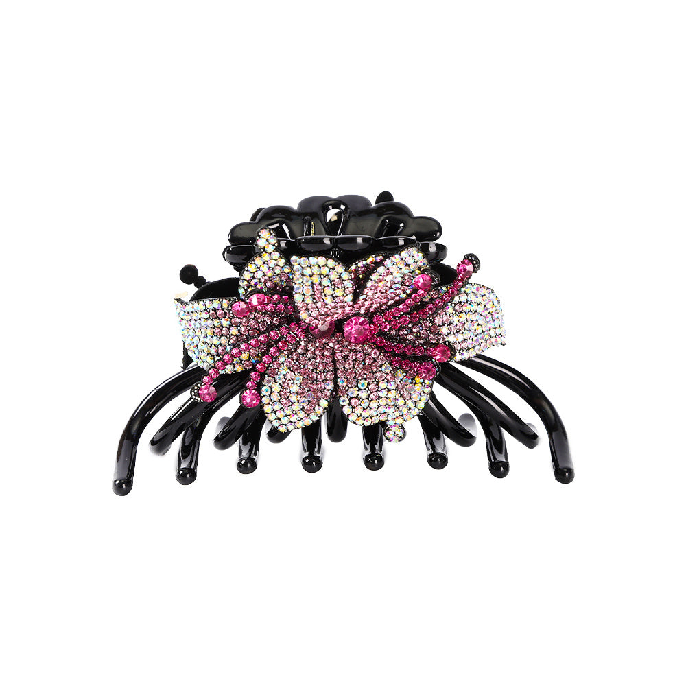 Rhinestone & Flower Hair Claw Vintage Banana Clip Headwear