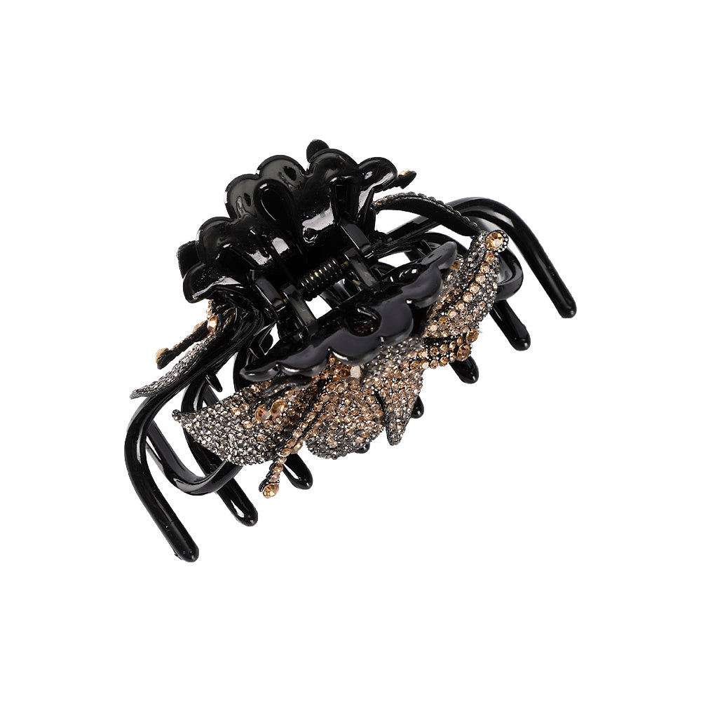 Rhinestone & Flower Hair Claw Vintage Banana Clip Headwear