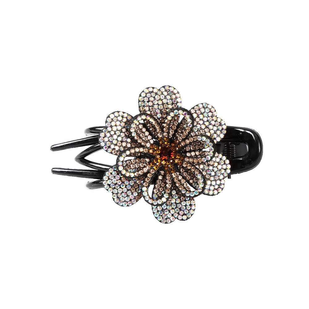 Colorful Rhinestone Flower Hair Claw Crystal Hair Clip For Women