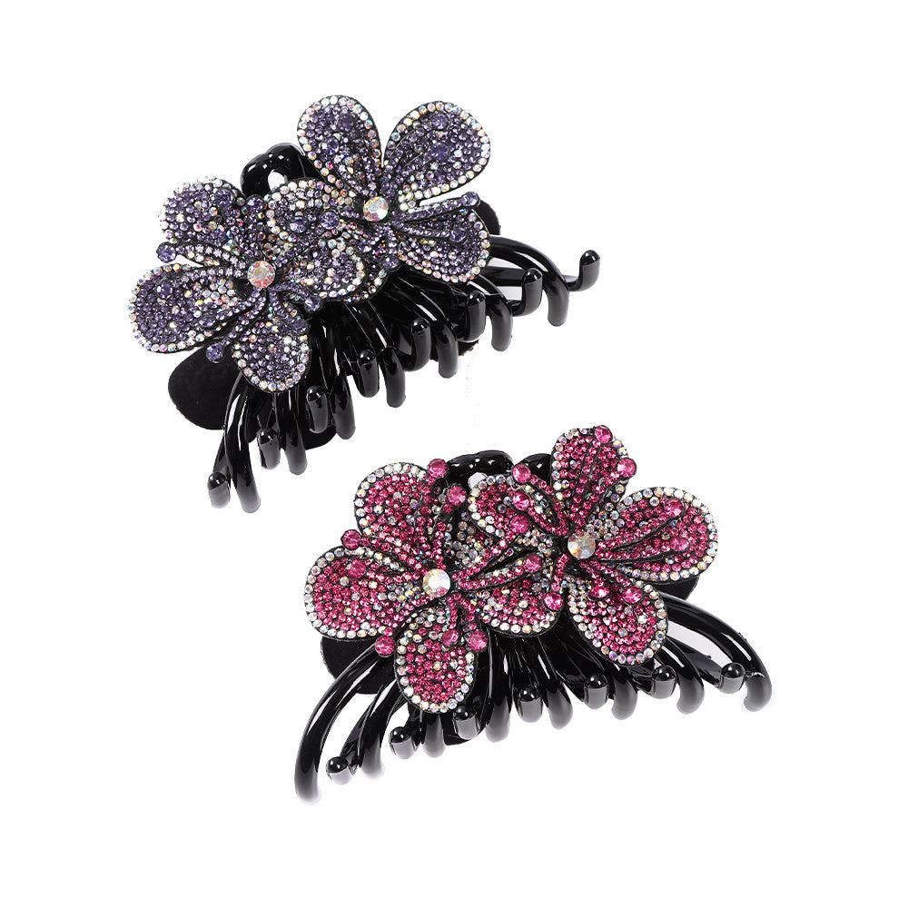 Colorful Crystal Hair Claw Sparkling Headwear Barrette Women Hair Clip