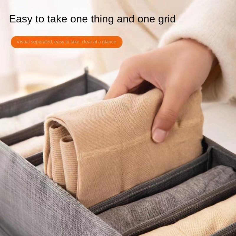 Gray Clothes Storage Box with Divided Components