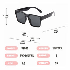 Youth Casual Plastic Frame UV400 Sunglasses