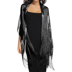 Sparkling Metallic Shawls & Wraps With Buckle for Evening Party Dresses