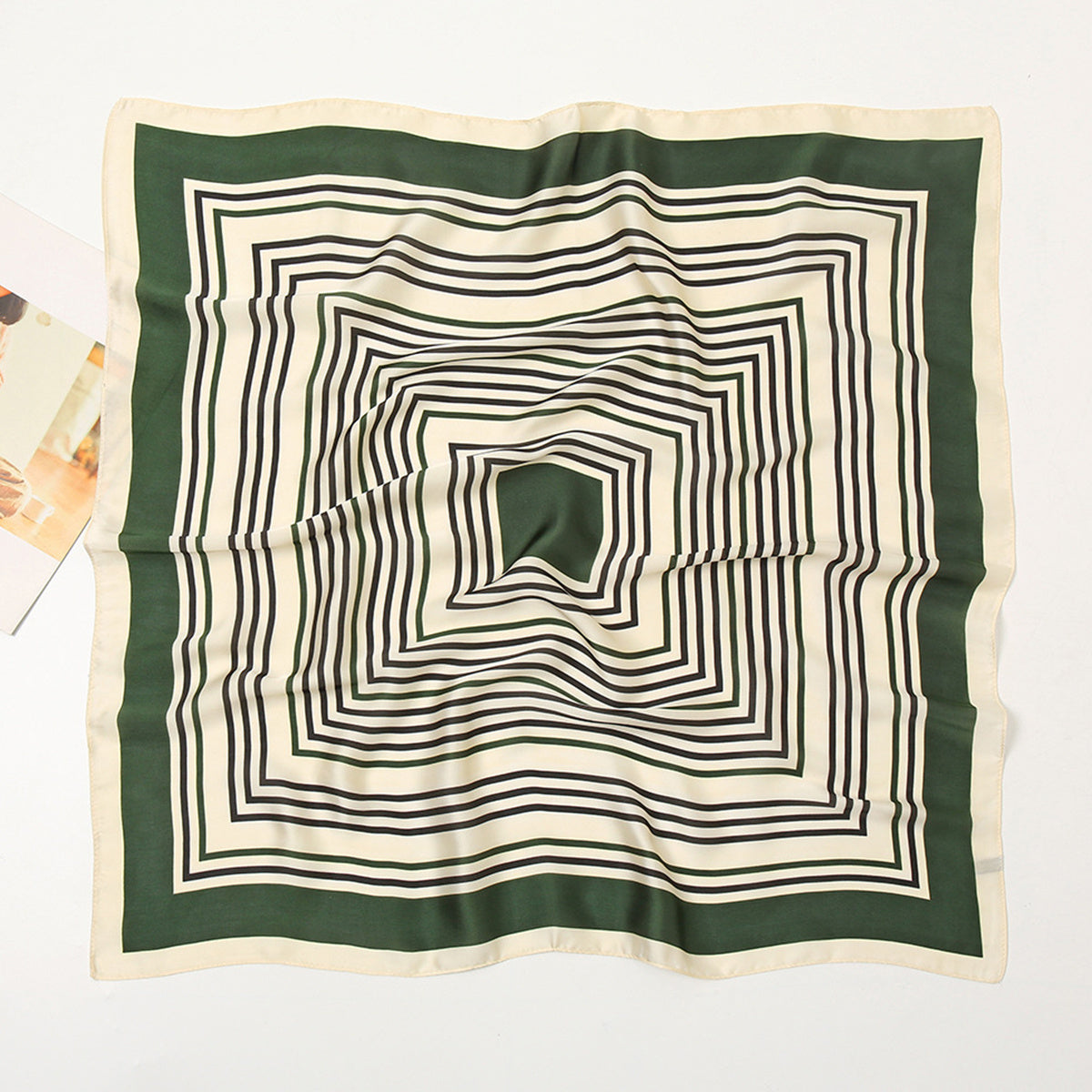 Stripe Print Neckerchief Silk Square Scarf Bandana