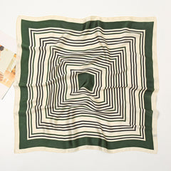 Stripe Print Neckerchief Silk Square Scarf Bandana