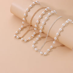 Bohemian Pearl Head Chain Hairband Wedding Hair Accessory