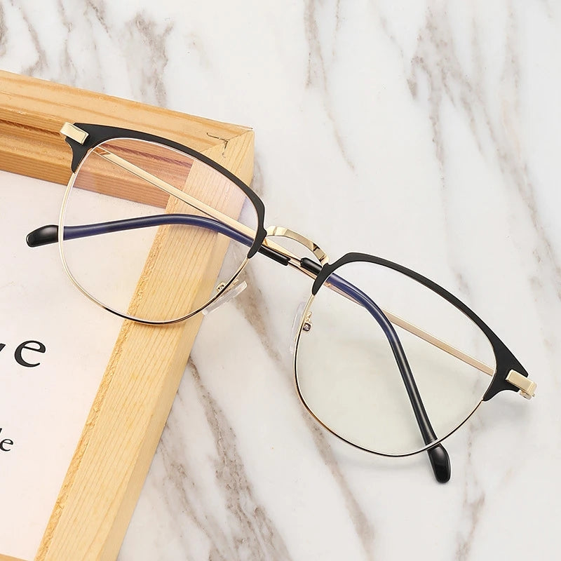 Clear Lens Glasses Metal Frame Anti Light Eyewear