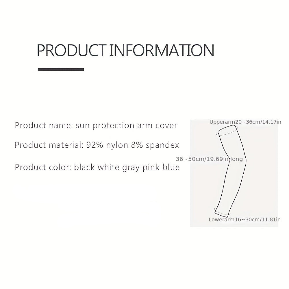 1 Pair Striped Sunscreen Arm Sleeves with Thumb Hole