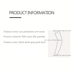 1 Pair Striped Sunscreen Arm Sleeves with Thumb Hole