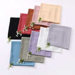 Faux Pearl Tassel Hijab Chiffon Scarf Solid Shawl