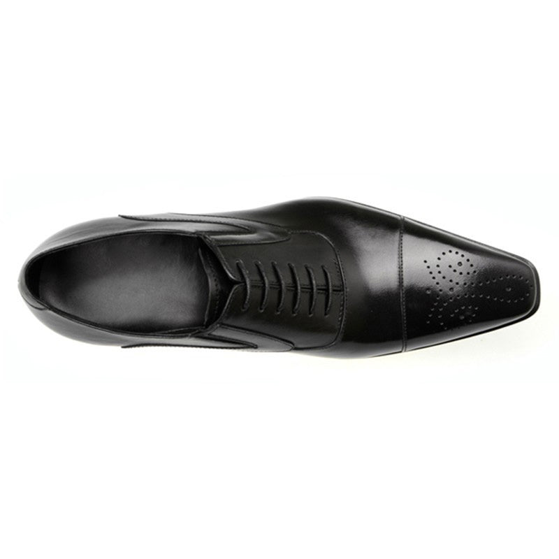Men's Quarter Brogue Derby Shoes Square Toe Business Wedding Dress Shoes