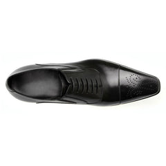Men's Quarter Brogue Derby Shoes Square Toe Business Wedding Dress Shoes