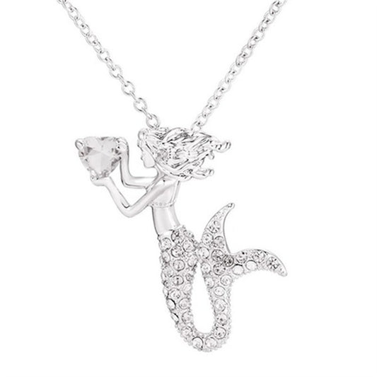 Sweet Mermaid Pendant Necklace Girls Birthday Gift