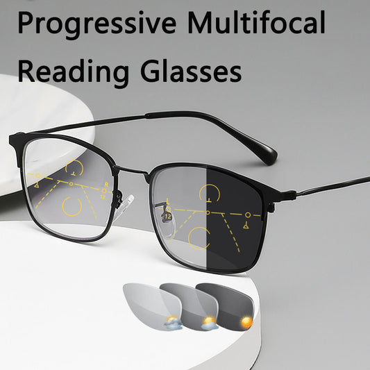 Progressive Bifocal Photochromic Reading Glasses Men Women UV Protection
