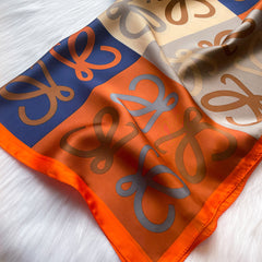 Boho Block Neckerchief Silk Square Scarf Bandana Classic Head Wrap