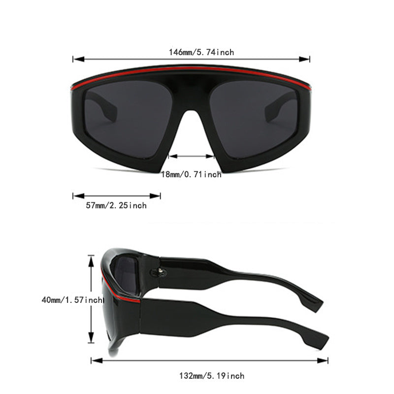 Y2K Wrap Around Sunglasses Clear Frame Sports Goggles UV400