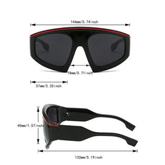 Y2K Wrap Around Sunglasses Clear Frame Sports Goggles UV400