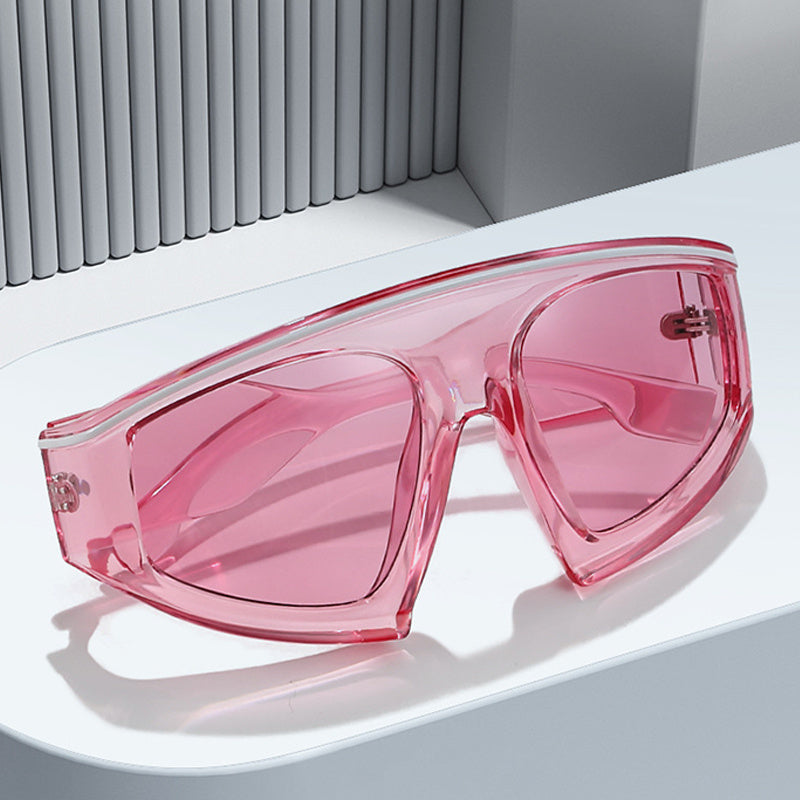 Y2K Wrap Around Sunglasses Clear Frame Sports Goggles UV400