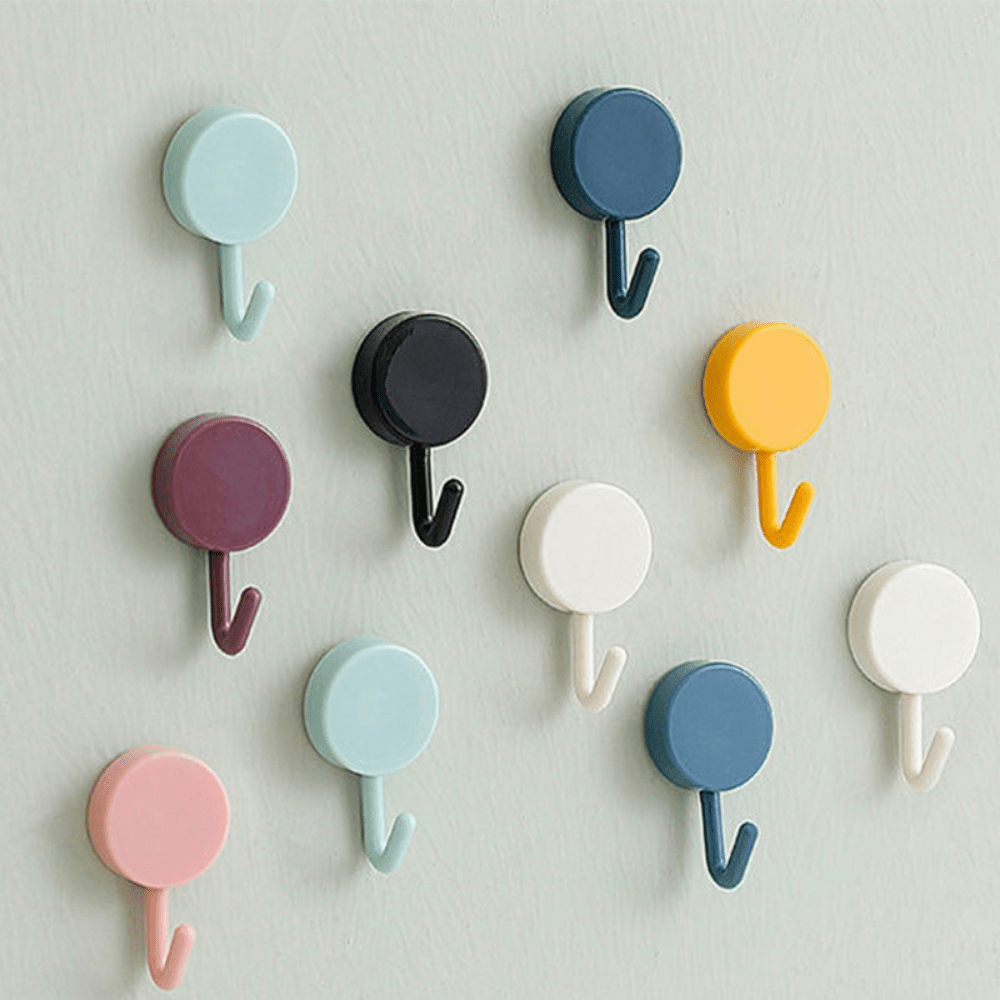 20pcs Self adhesive Hook Minimalist Solid Punch Sticky Hook For Home Wall Hook