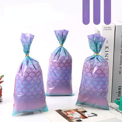 50pcs Mermaid Ripple Flat Pocket Packaging Bag Candy Biscuit Supplies