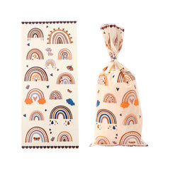 50pcs Rainbow Cartoon Plastic Packaging Bags for Baked Goods & Desserts