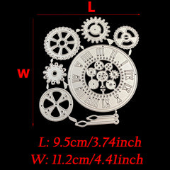 Gear Clock Metal Cutting Dies Stencils for DIY Greeting Cards