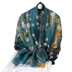 Thin Gauze Scarf Silk Shawl Classic Head Wrap Sunscreen Travel Beach Towel