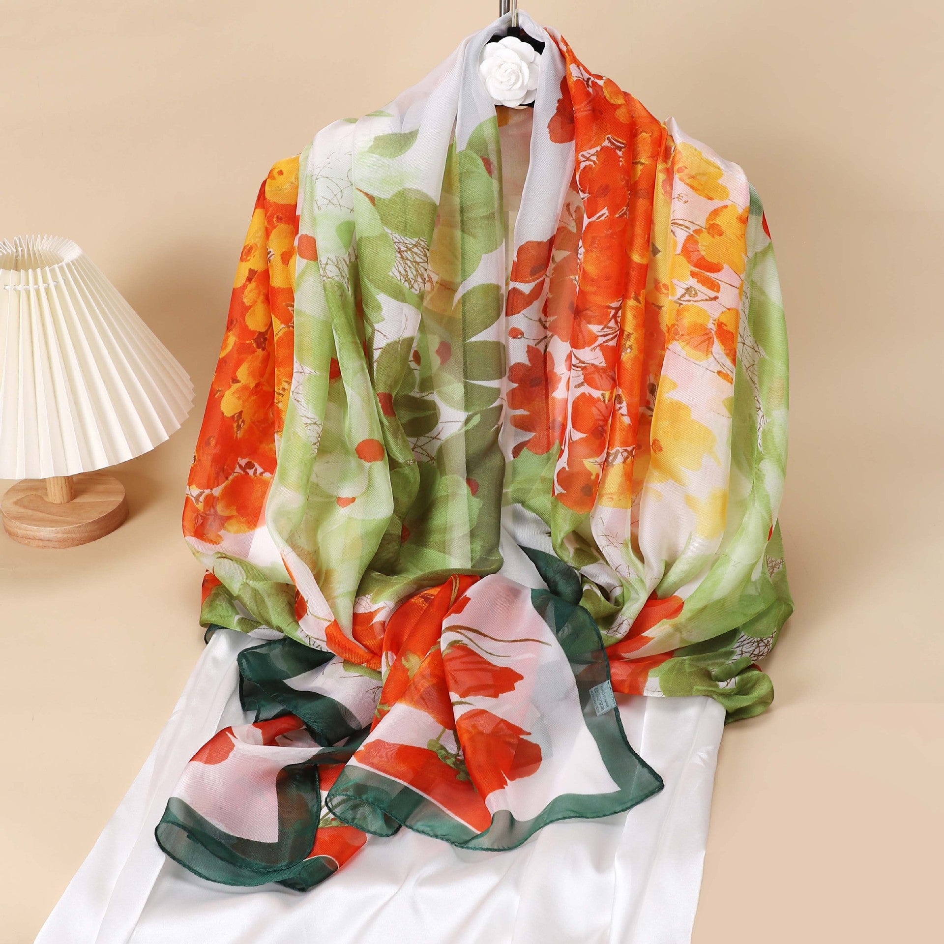 Thin Gauze Scarf Silk Shawl Classic Head Wrap Sunscreen Travel Beach Towel