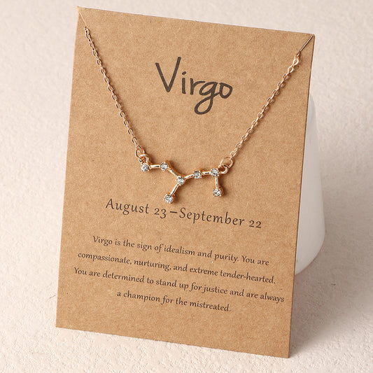 Boys Kids12 Constellation Pendant Necklace Zodiac Horoscope Astrology Silver