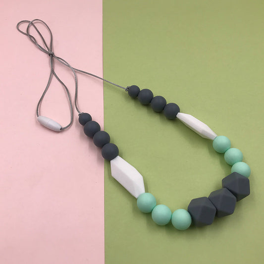 Silicone Teether Baby Teething Necklace Chewable Jewelry