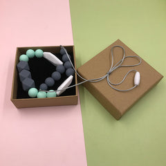 Silicone Teether Baby Teething Necklace Chewable Jewelry