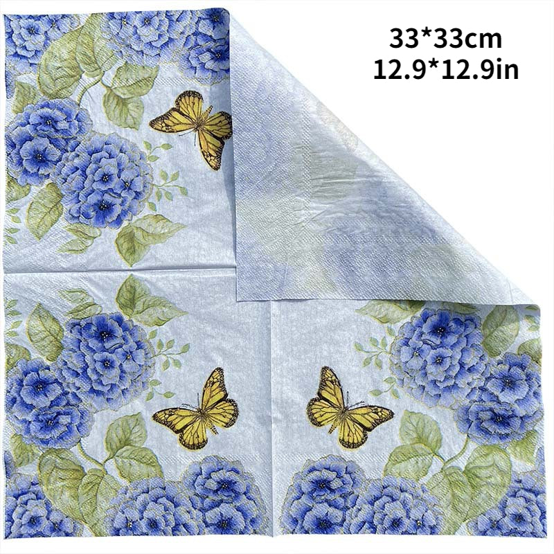 20pcs Butterfly & Flower Double Layer Napkin for Party | Birthday, Restaurant