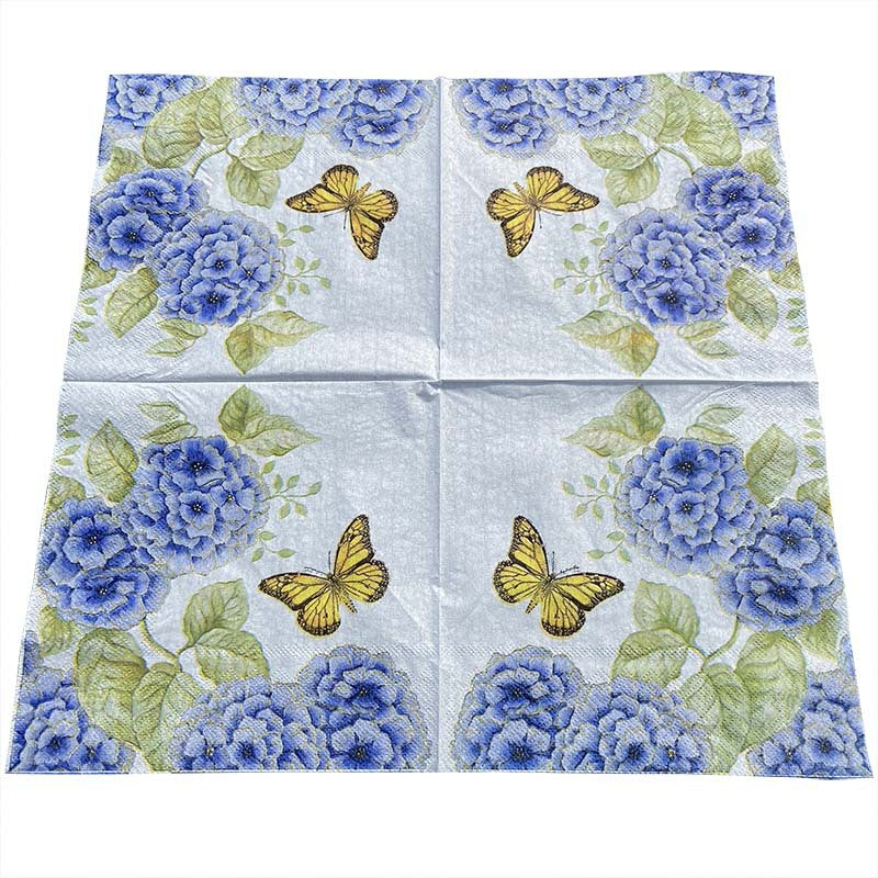 20pcs Butterfly & Flower Double Layer Napkin for Party | Birthday, Restaurant