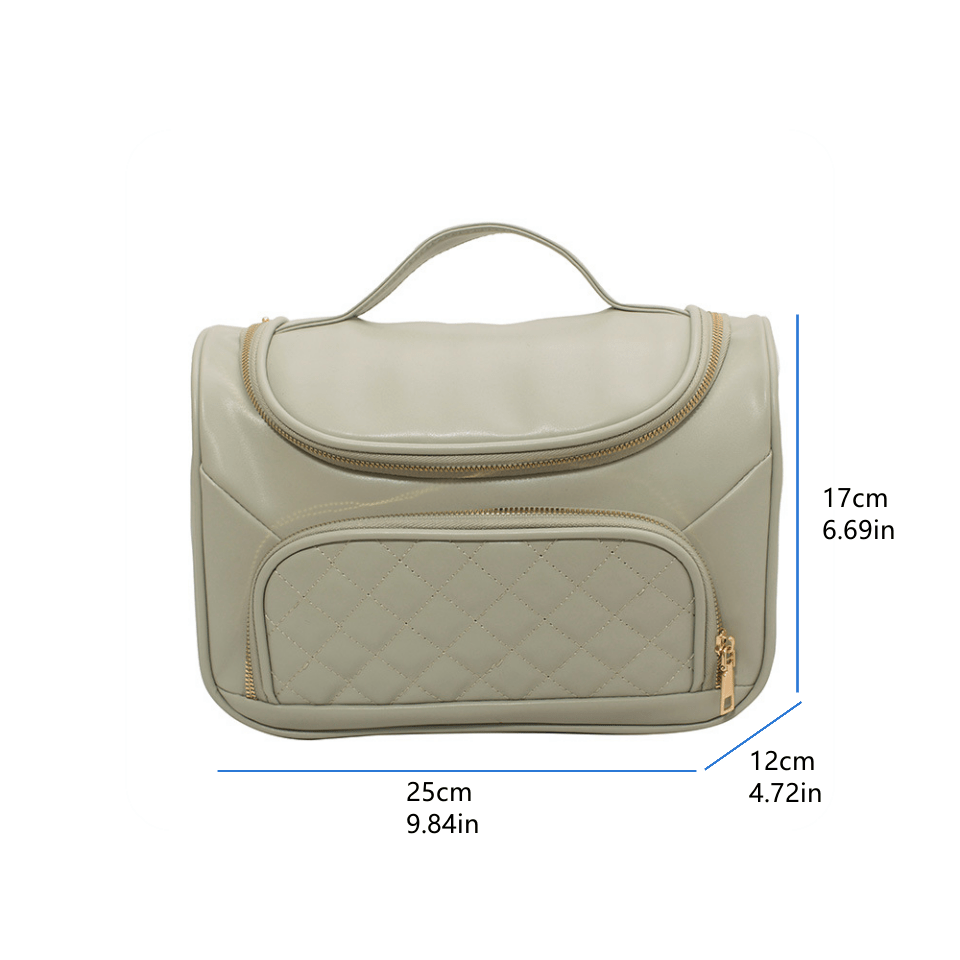Minimalist Cosmetic Handbag Lightweight Quilted Detail Makeup Organizer