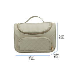 Minimalist Cosmetic Handbag Lightweight Quilted Detail Makeup Organizer