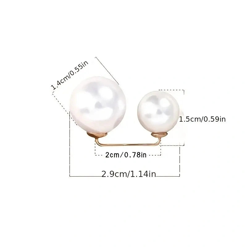 Faux Pearl Pin Buckle Waist Brooch for Clothes Skirt Pants
