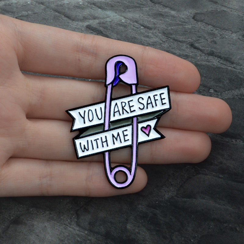 Purple English Letter Accessory Pin
