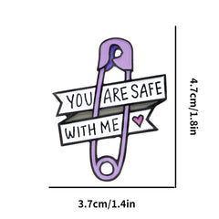 Purple English Letter Accessory Pin