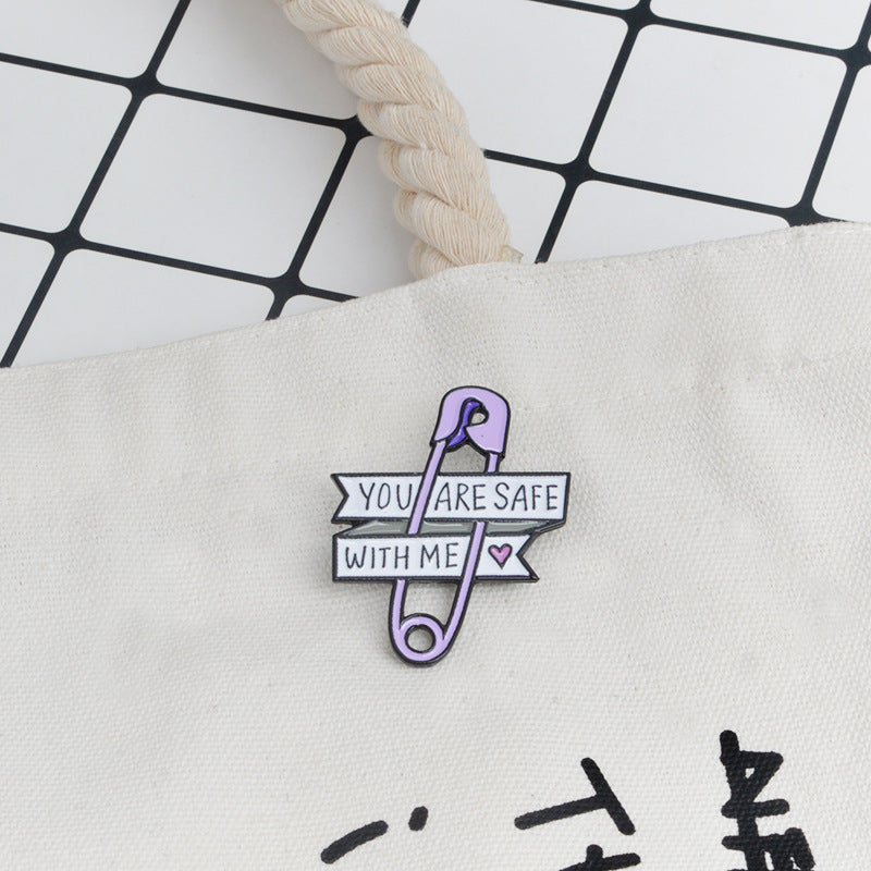 Purple English Letter Accessory Pin