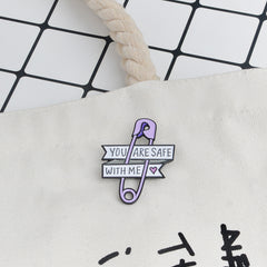 Purple English Letter Accessory Pin