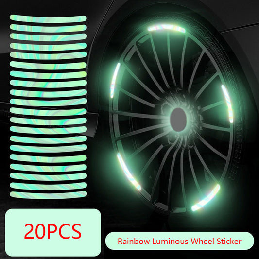 20pcs Reflective Stripe Tape for Car Wheel Hub Safety