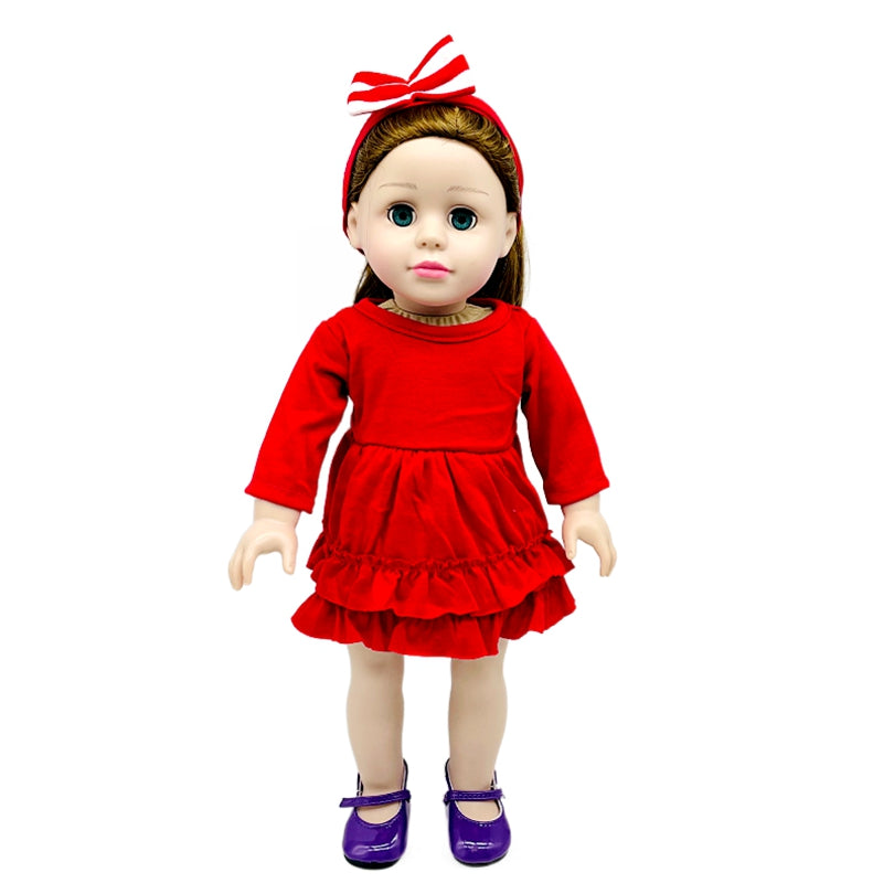 2pcs Doll Dress and Headbands Set Fits 18 Inch Dolls