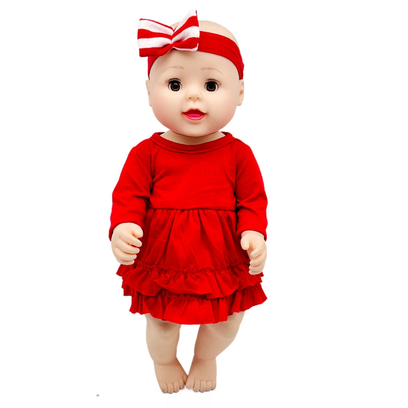 2pcs Doll Dress and Headbands Set Fits 18 Inch Dolls