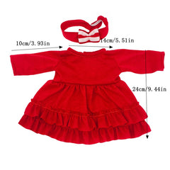 2pcs Doll Dress and Headbands Set Fits 18 Inch Dolls