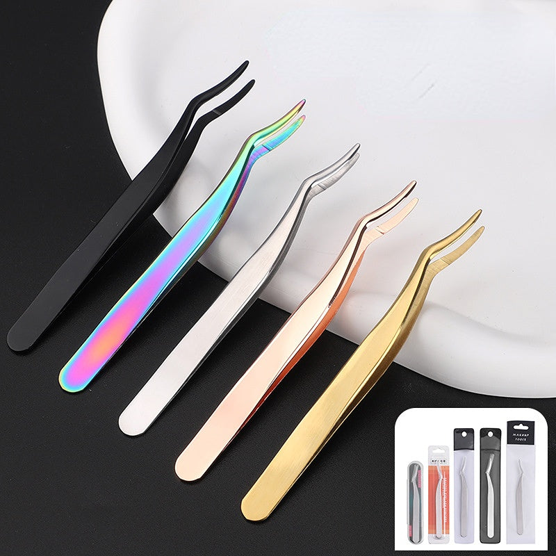 Stainless Steel Eyelashes Applicator Tool Eyelash Extension Tweezers
