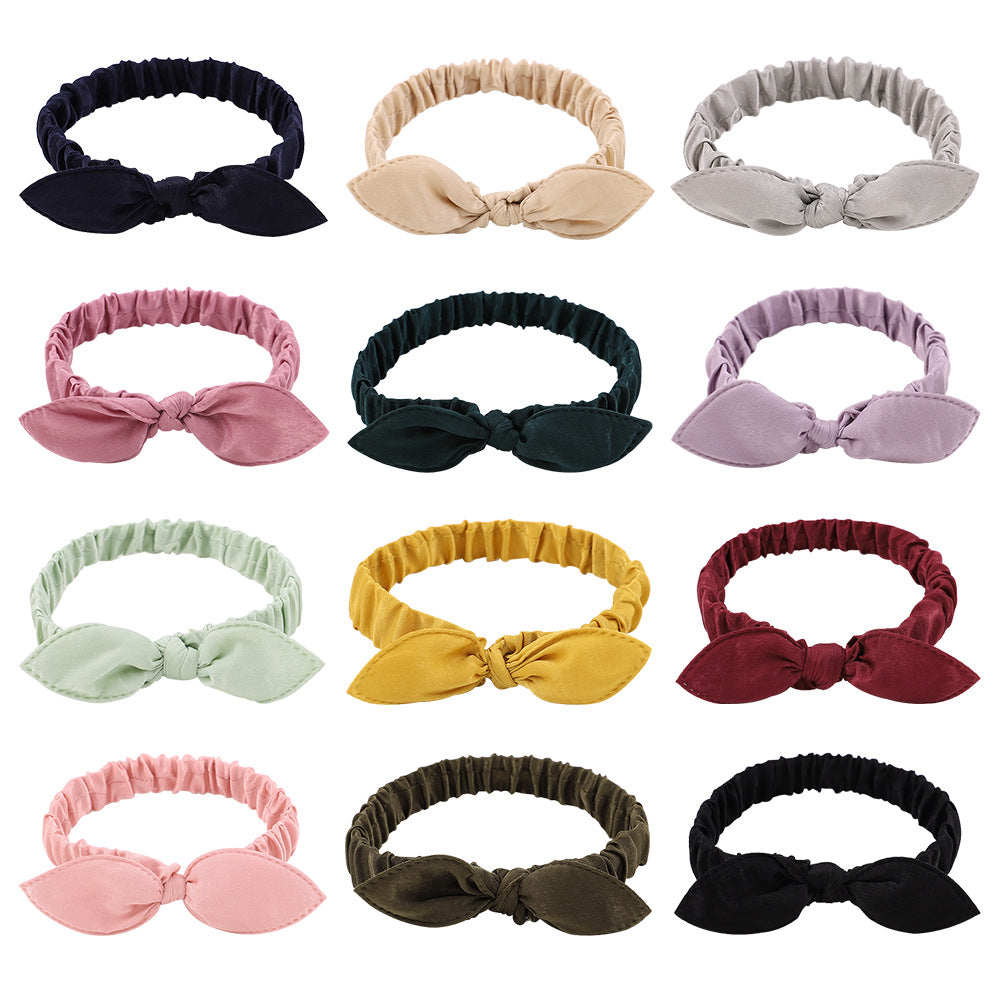 Rabbit Ear Knotted Headband Elastic Headwear Female Hair Accessories