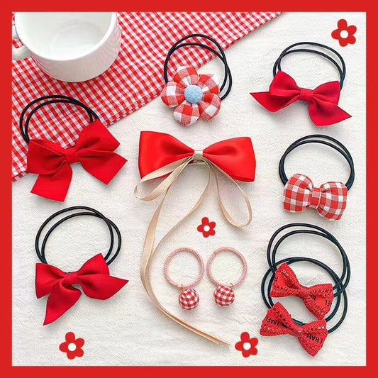 10pcs Flower Elastic Hairbands for Kids