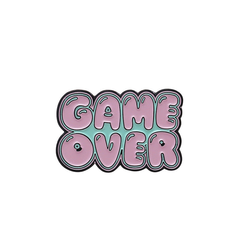 Game Tape Cartoon Brooch and High Brooch Set