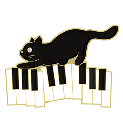 Cat Piano Notes Brooch Buttons & Pins Aluminum Alloy