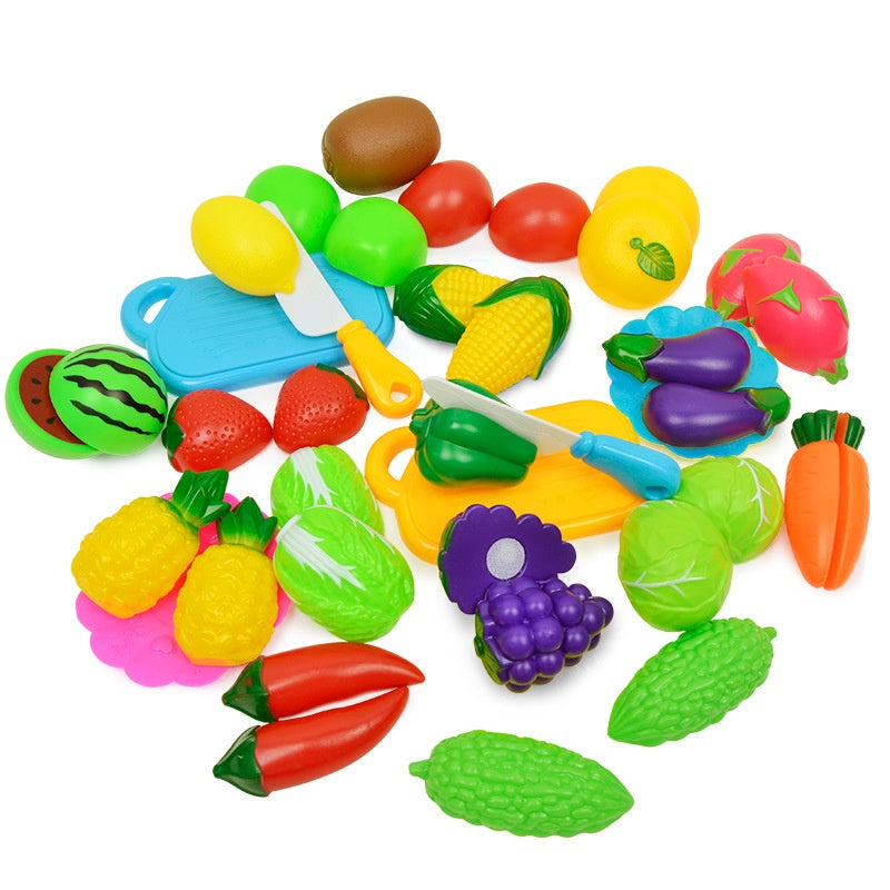 12-Piece Kids Fruit & Vegetable Cutting Set for Pretend Play
